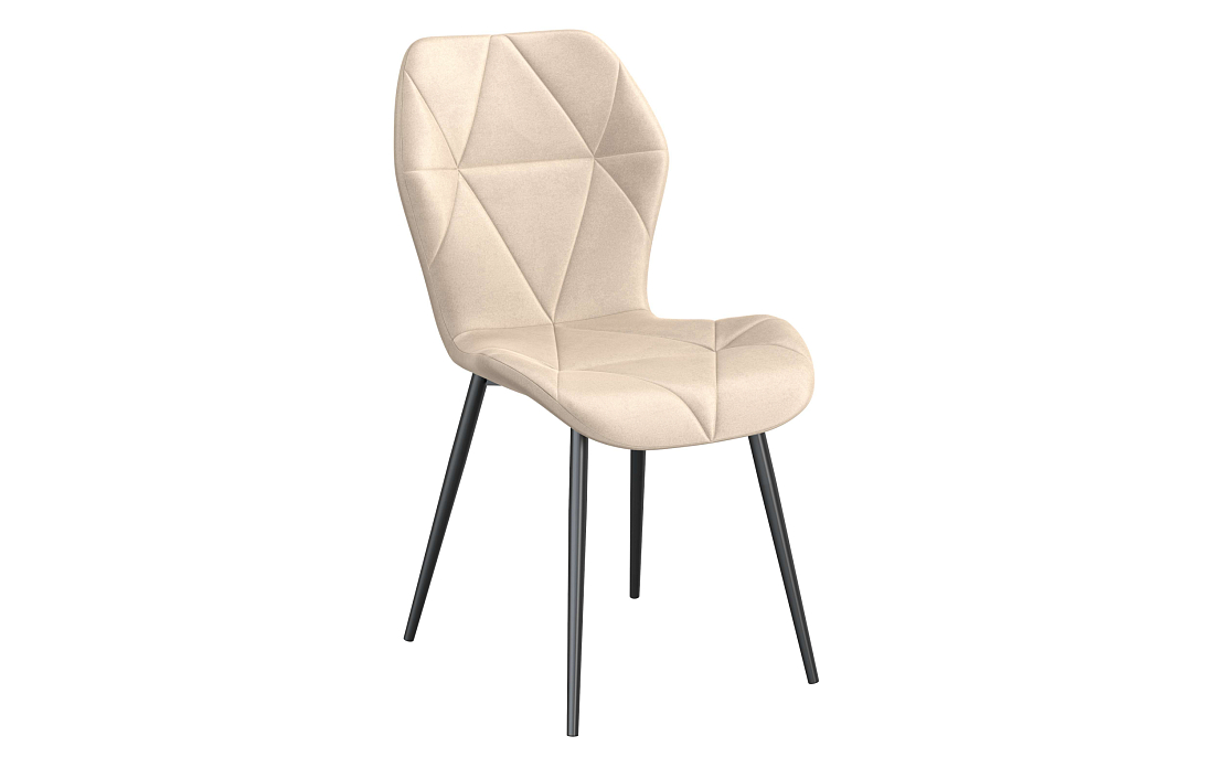 Дора К / стул велюр конфетти крем/Цвет металл черный